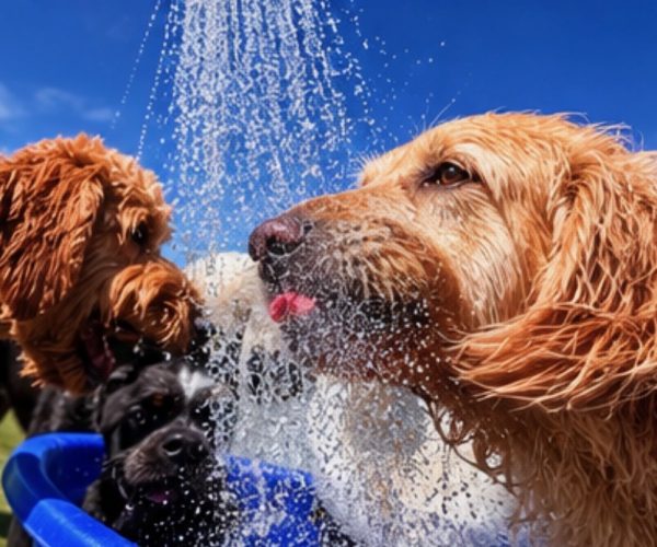 Fun and Engaging Dog Daycare - Dogs Playing in Water